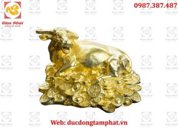 Tượng Trâu Phong Thủy Mạ Vàng 24k