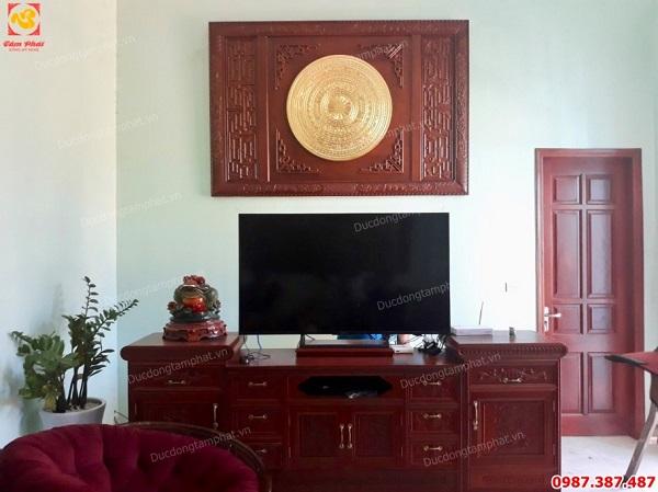 Mặt trống đồng đường kính 1m thếp vàng 9999 cho khách tại Nam Định..!