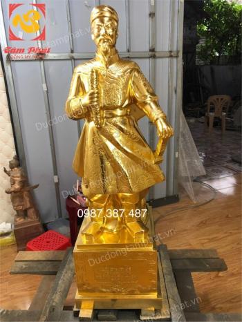 Tượng Trần Quốc Tuấn, Đức Thánh Trần Hưng Đạo cao 90cm thếp vàng 9999