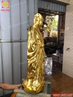 Tượng Khổng Minh Gia Cát Lượng cao 75cm dát vàng 9999 cực tinh xảo.!
