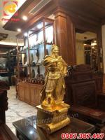 Tượng Đức Thánh Trần- Tượng Trần Hưng Đạo cao 70cm nặng 30kg dát vàng