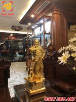 Tượng Đức Thánh Trần- Tượng Trần Hưng Đạo cao 70cm nặng 30kg dát vàng