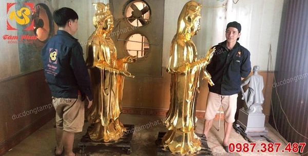 Bộ Tam Thánh: đúc tượng Adida, tượng đồng Quan Âm, tượng đồng Đại Thế Chí cao 2m5 đã lắp đặt và an vị tại chùa..!