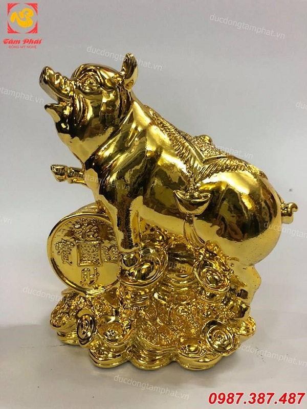 Địa chỉ cung cấp tượng đồng lợn vàng phong thủy tinh xảo, giá rẻ nhất