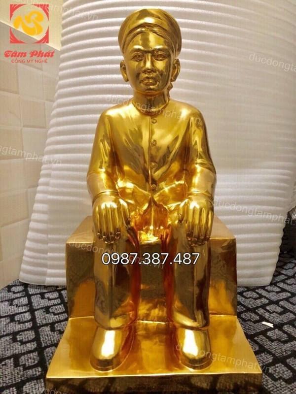 Đúc tượng chân dung, tượng truyền thần cả người cao 60cm thếp vàng 9999.!!!