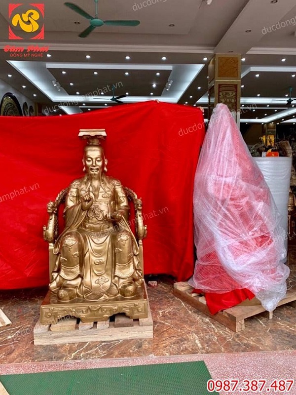 Đúc tượng đồng Ngọc Hoàng cao 1m5 vận chuyển vào đền Kiên Giang