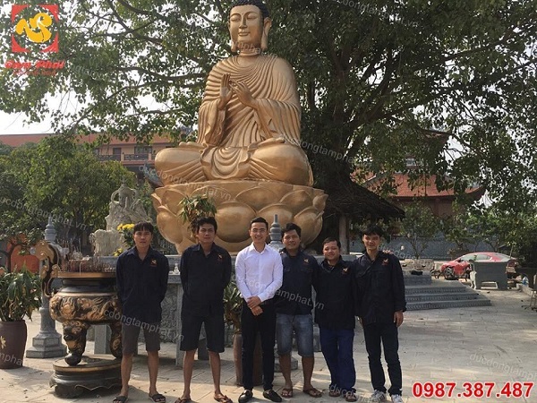 Đúc Tượng Phật Adida cao 5m tại chùa Phổ Nghiêm Đông Anh Hà Nội