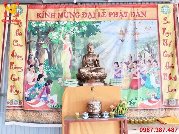 Đúc tượng Phật bằng đồng cao 1m2 bàn giao cho chùa