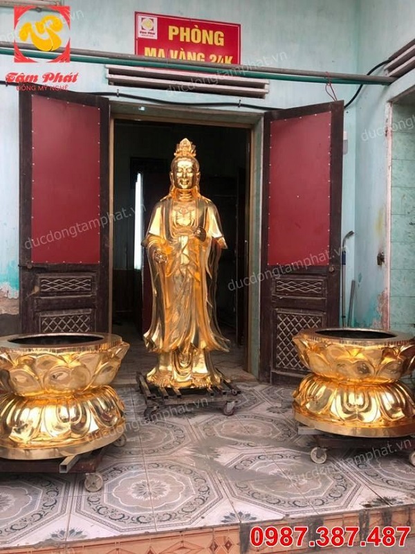 Nơi đúc tượng Phật bằng đồng mạ vàng 24k uy tín, chất lượng, giá xưởng