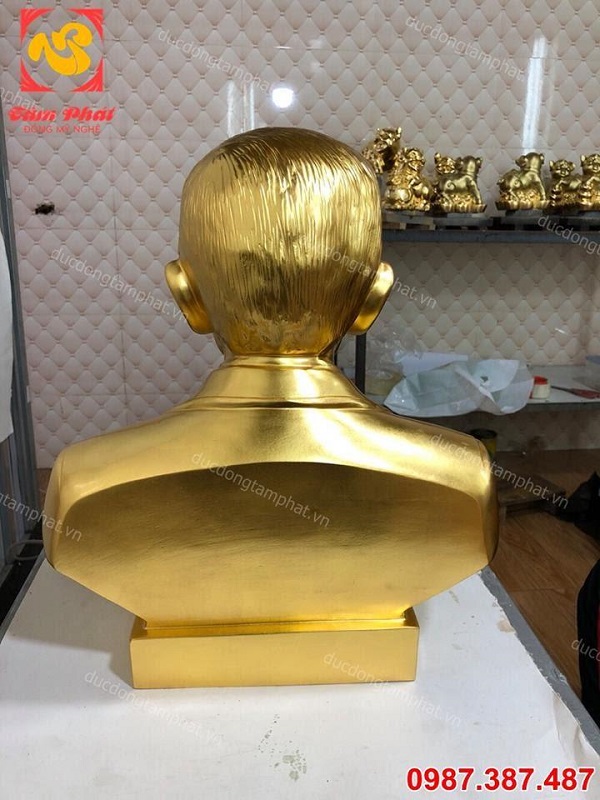 Đúc tượng chân dung, tượng truyền thần cao 42cm thếp vàng 9999