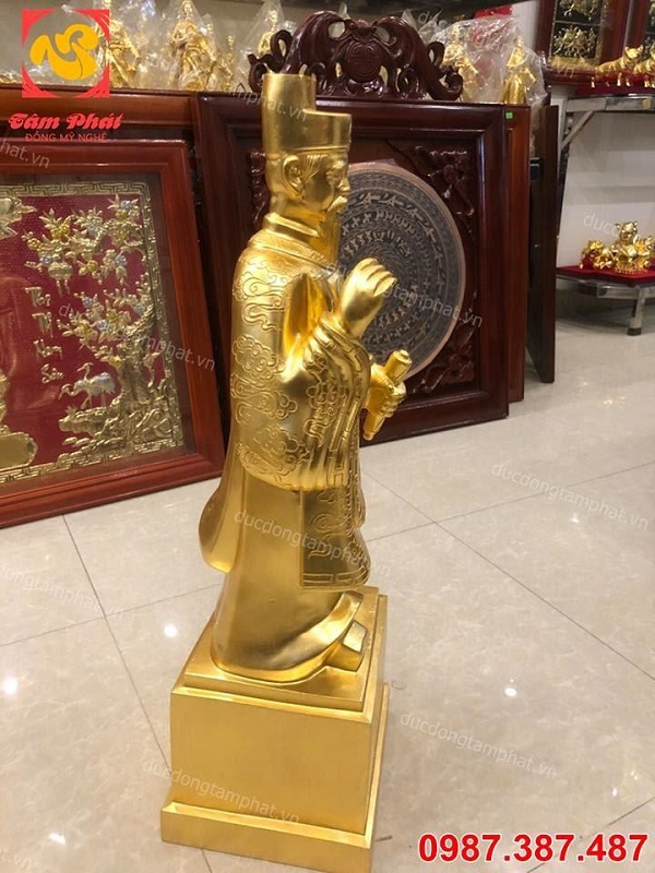 Tượng đồng Nguyễn Trãi thếp vàng 9999 cao 70cm đẹp tinh xảo.!!