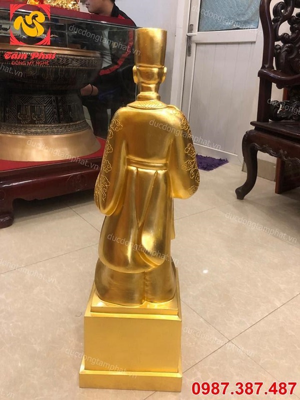 Tượng đồng Nguyễn Trãi thếp vàng 9999 cao 70cm đẹp tinh xảo.!!