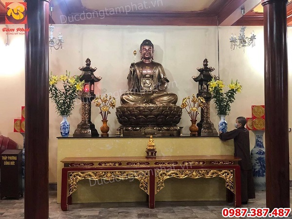 Thi công lắp đặt tượng Phật Adida cao 2m cho chùa thành công viên mãn.!