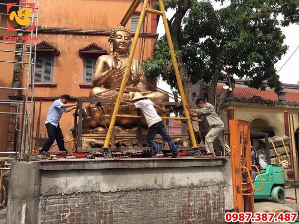 Thi công lắp đặt tượng Phật Adida cao 2m cho chùa thành công viên mãn.!