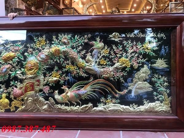 Tranh Vinh Hoa Phú Quý 2m3 khung gỗ gụ tuyệt đẹp bàn giao cho khách hàng Tây Ninh