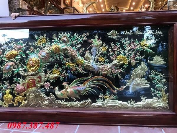 Tranh Vinh Hoa Phú Quý 2m3 khung gỗ gụ tuyệt đẹp bàn giao cho khách hàng Tây Ninh