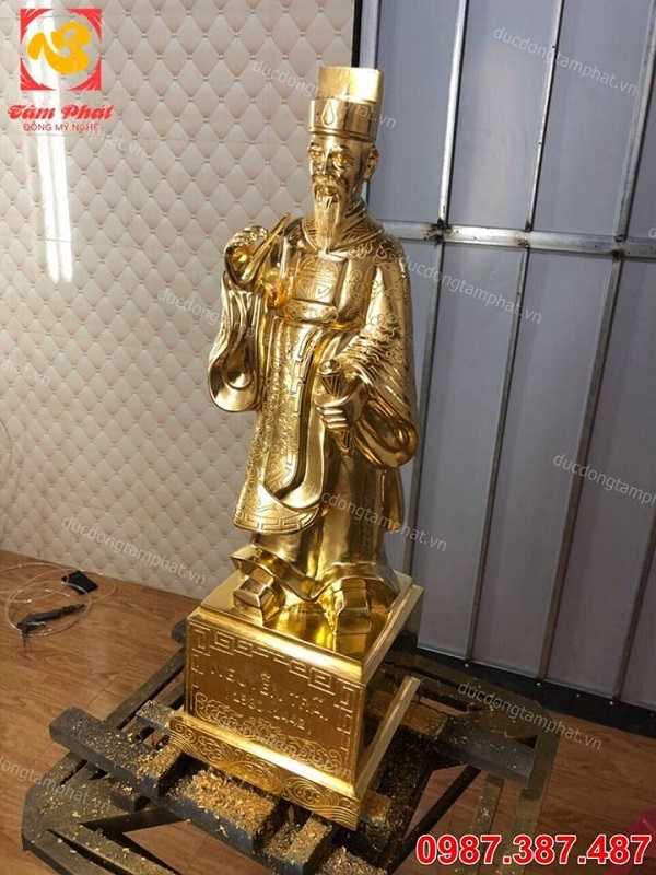Tượng đồng Nguyễn Trãi cao 70cm thếp vàng 9999