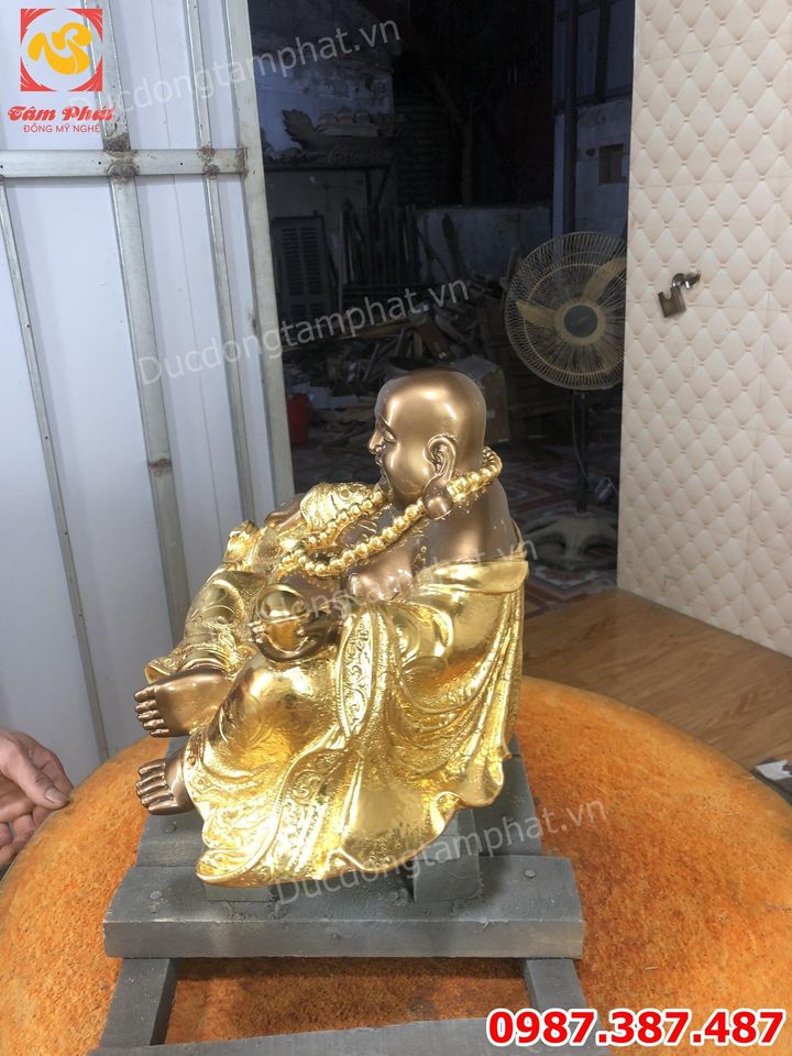 Tượng Phật Di Lặc bằng đồng dát vàng 9999 giá xưởng.!