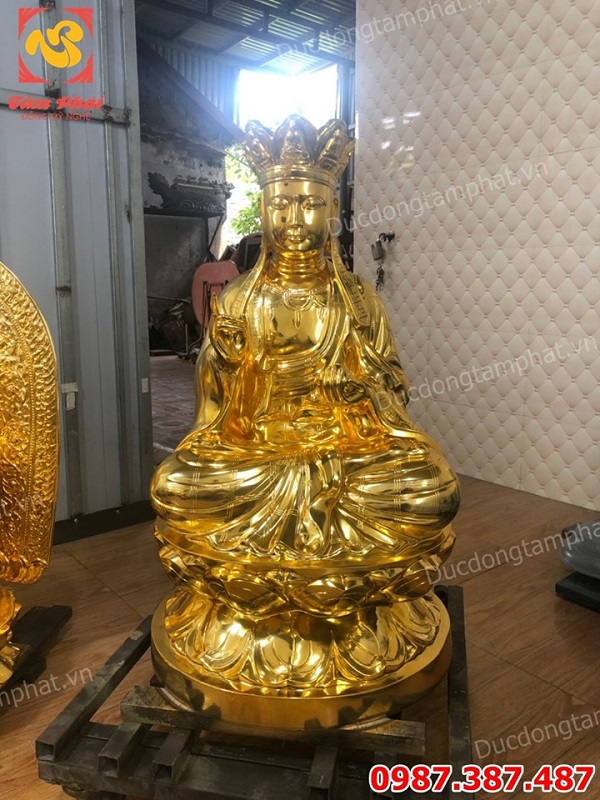 Tượng Phật Địa Tạng bằng đồng cao 90cm mạ vàng 24k đã xong cho chùa Sùng Tích